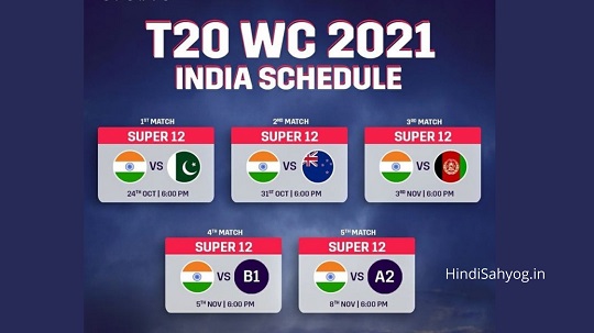 T20 World Cup Mein India Ka Match Kab Hai