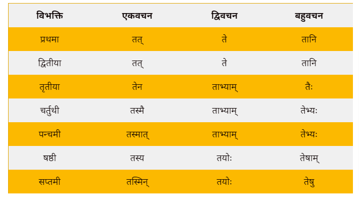 Tat Shabd roop in Sanskrit